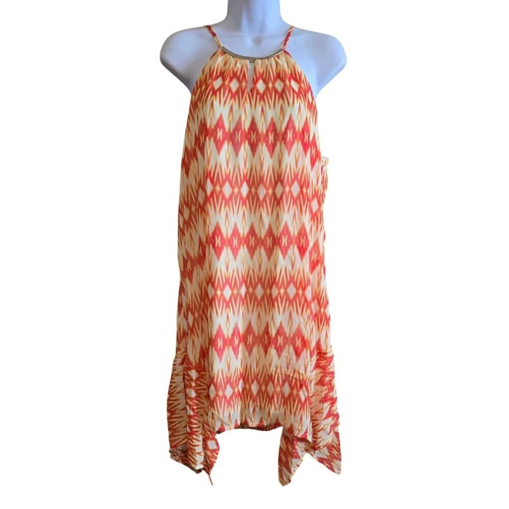 Halter Dress With Metal Accent Geometric Print beach Nautical summer date night
